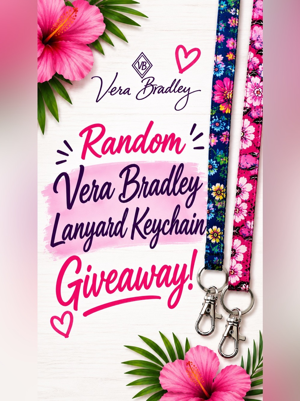 GIVEAWAY Vera Bradley Lanyard Keychain Random Pick